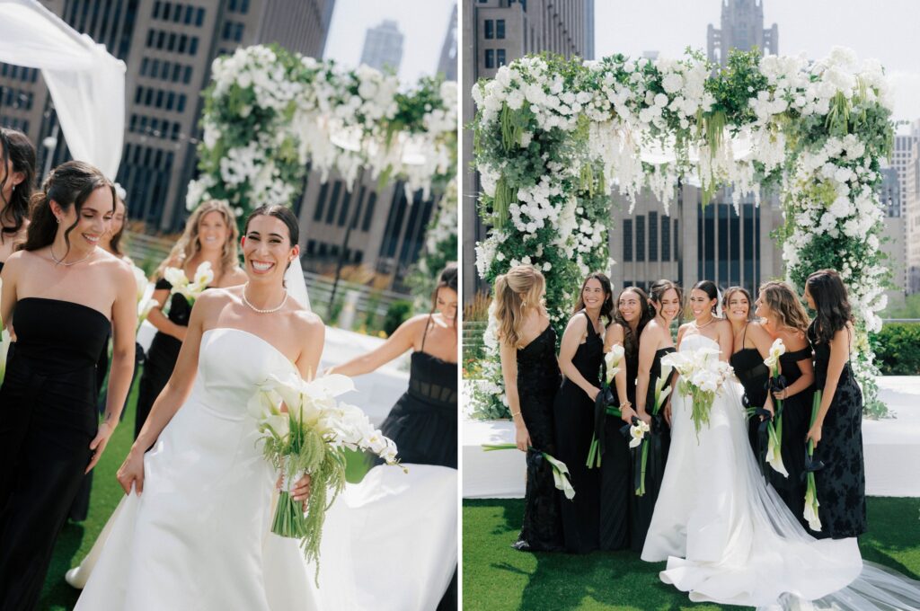 wedding party portraits portraits downtown Chicago wedding photographer